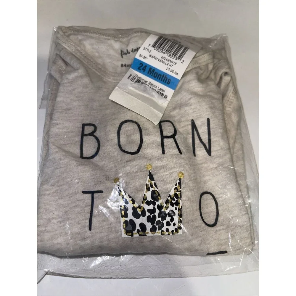 First Impressions Long Sleeve Born to Rule Bodysuit Baby Girl Size 24 Months
